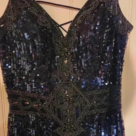GORGEOUS BEADED SEQUIN DRESS Small 14 Great for HOCO or Special Occasion - Picture 10 of 10